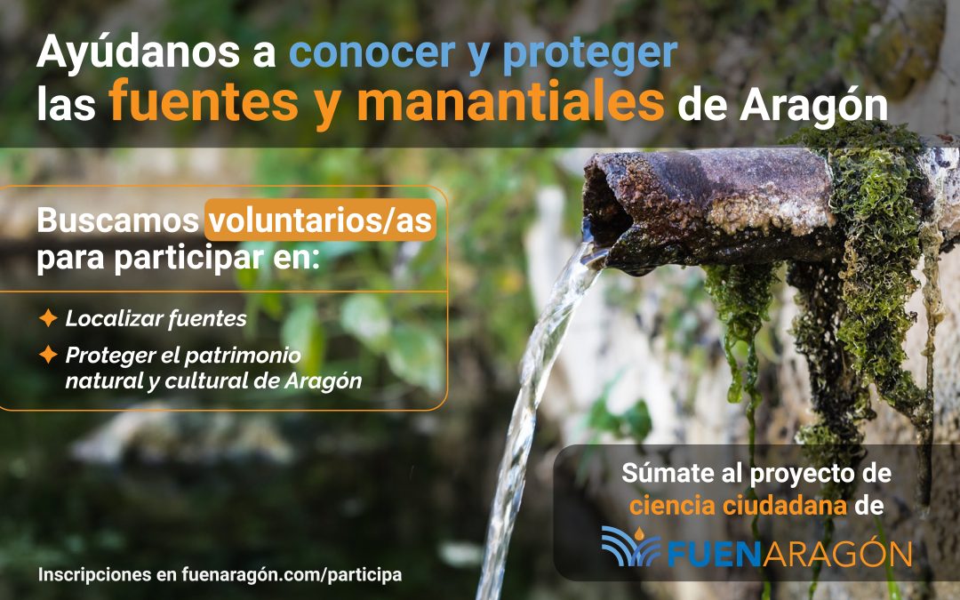 El proyecto FuenAragón busca voluntarios y voluntarias para participar en la identificación y caracterización de fuentes y manantiales de Aragón